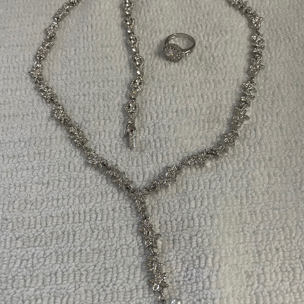Costume Nordstrom cubic zirconia ring, bracelet, necklace set